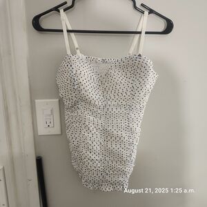 Guess White and Black Dotted Mini Dress